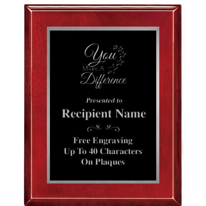 7X9 GLOSSED ROSEWOOD PLAQUE SV