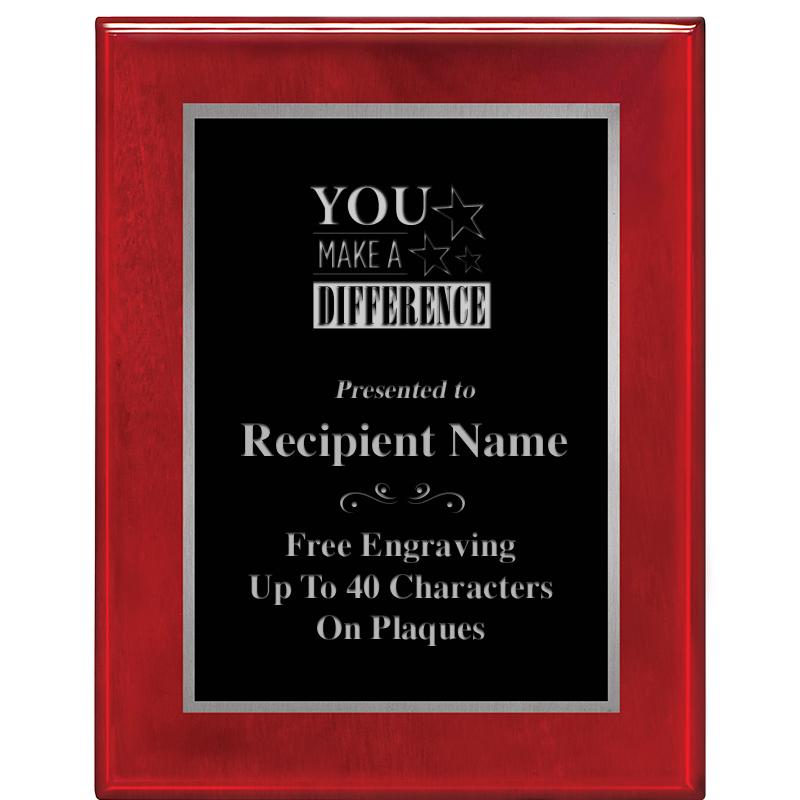 7X9 GLOSSED ROSEWOOD PLAQUE SV