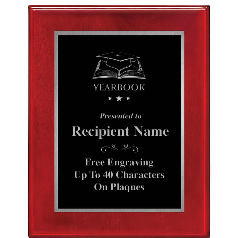 7X9 GLOSSED ROSEWOOD PLAQUE SV