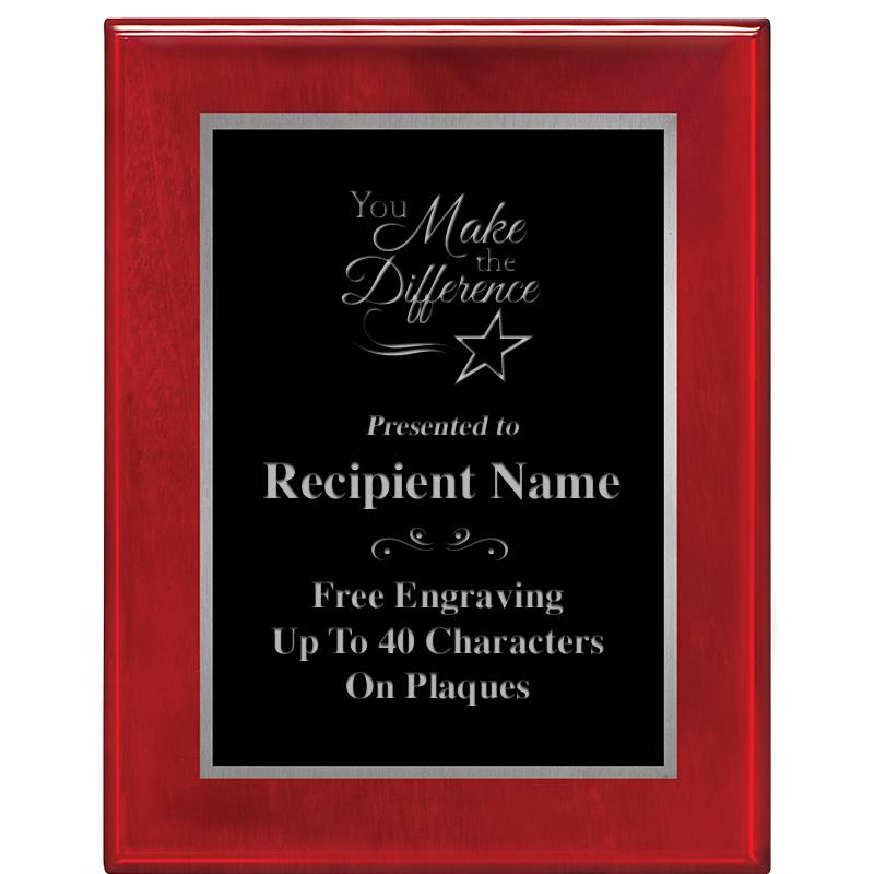 7X9 GLOSSED ROSEWOOD PLAQUE SV