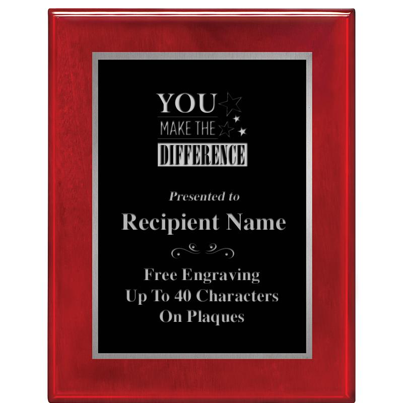 7X9 GLOSSED ROSEWOOD PLAQUE SV