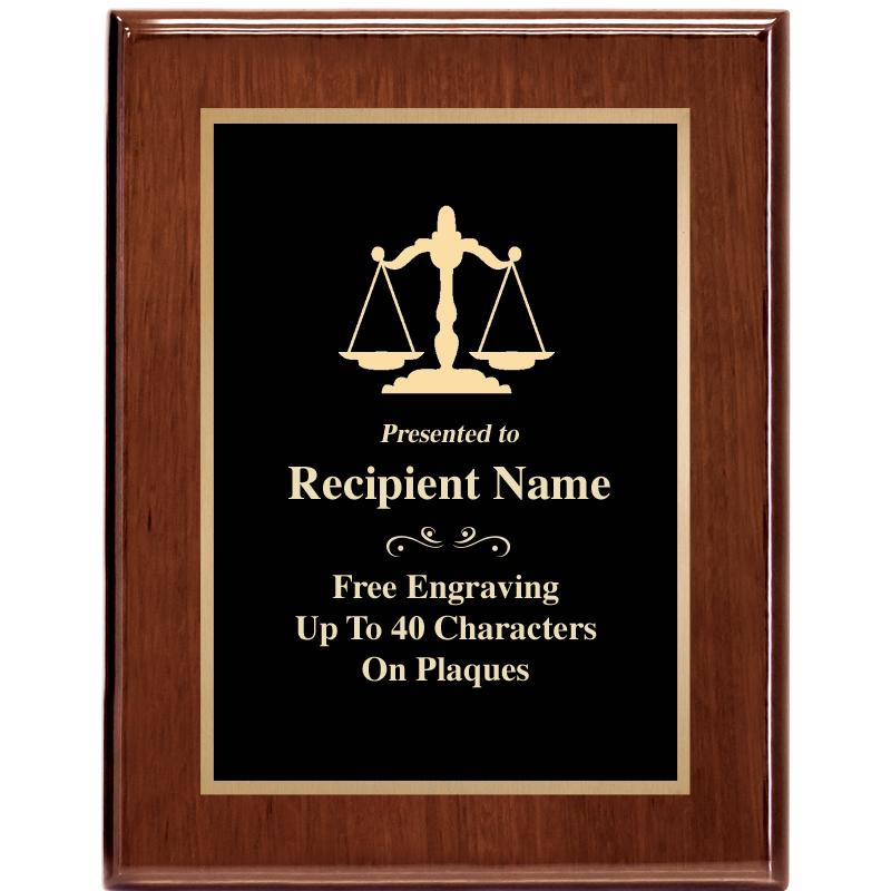 7X9 GLOSSED WALNUT PLAQUE