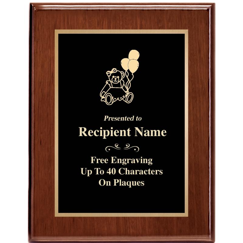 7X9 GLOSSED WALNUT PLAQUE