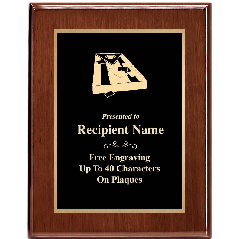7X9 GLOSSED WALNUT PLAQUE