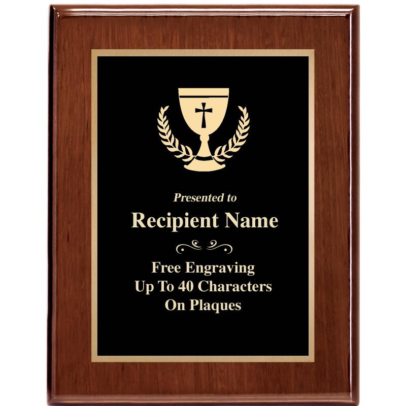 7X9 GLOSSED WALNUT PLAQUE