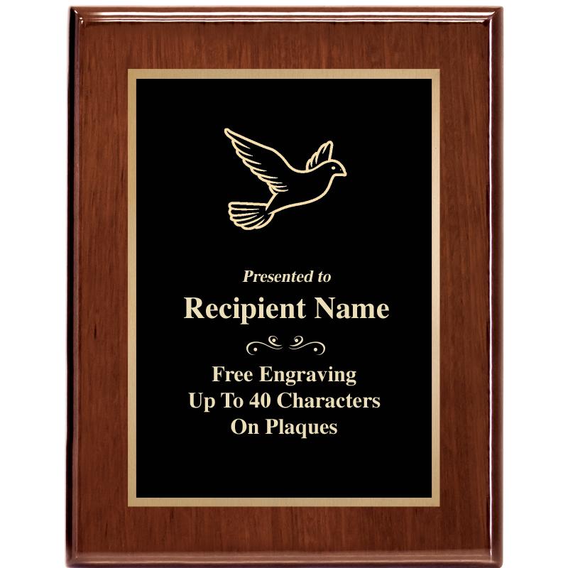 7X9 GLOSSED WALNUT PLAQUE