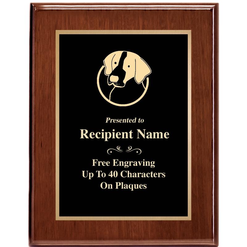 7X9 GLOSSED WALNUT PLAQUE