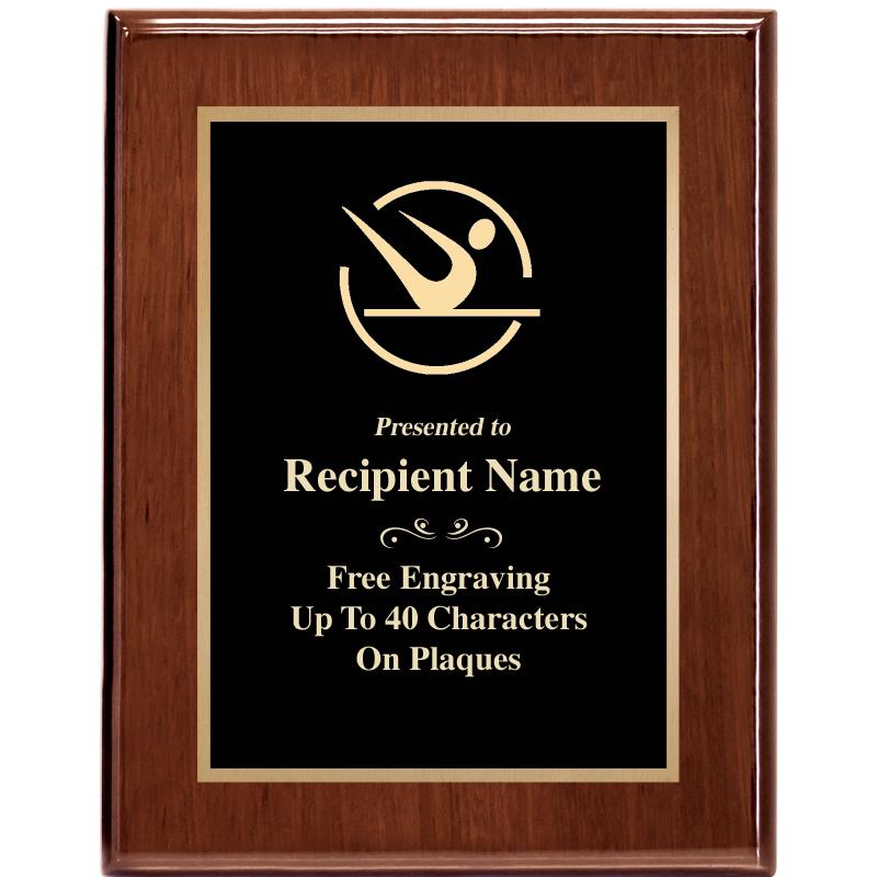 7X9 GLOSSED WALNUT PLAQUE