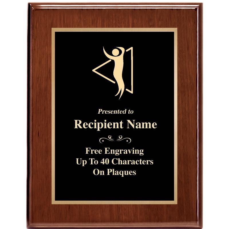 7X9 GLOSSED WALNUT PLAQUE