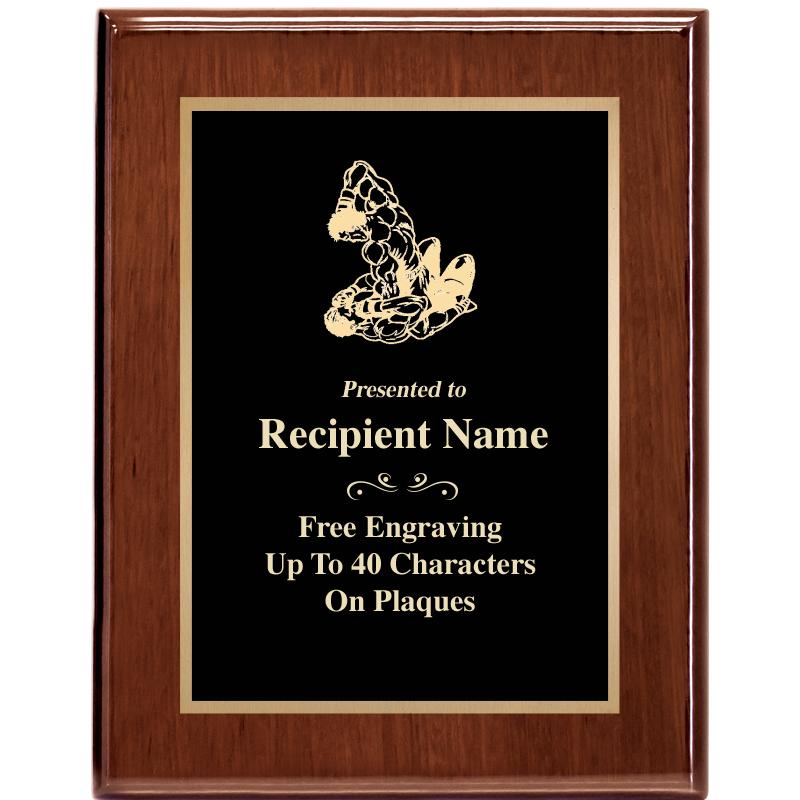 7X9 GLOSSED WALNUT PLAQUE