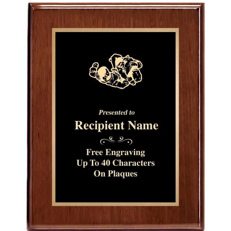 7X9 GLOSSED WALNUT PLAQUE