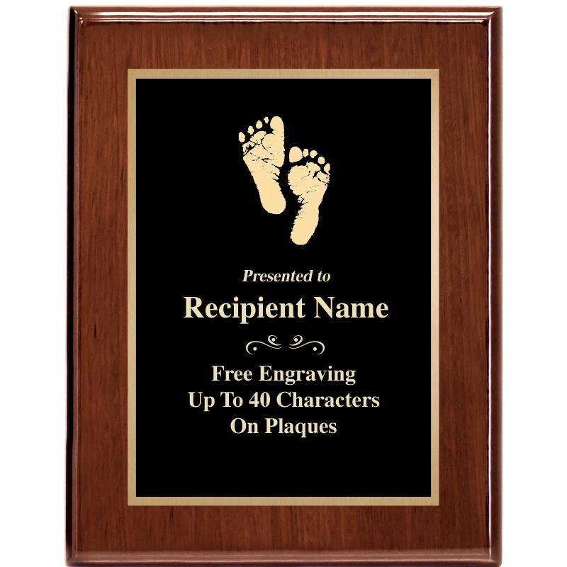 7X9 GLOSSED WALNUT PLAQUE
