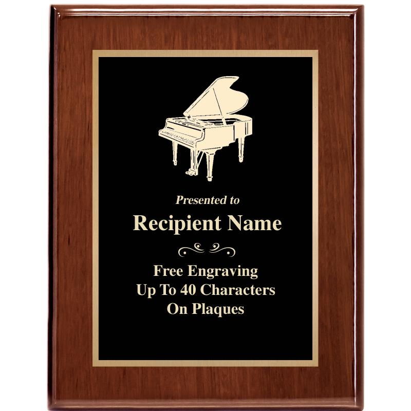 7X9 GLOSSED WALNUT PLAQUE