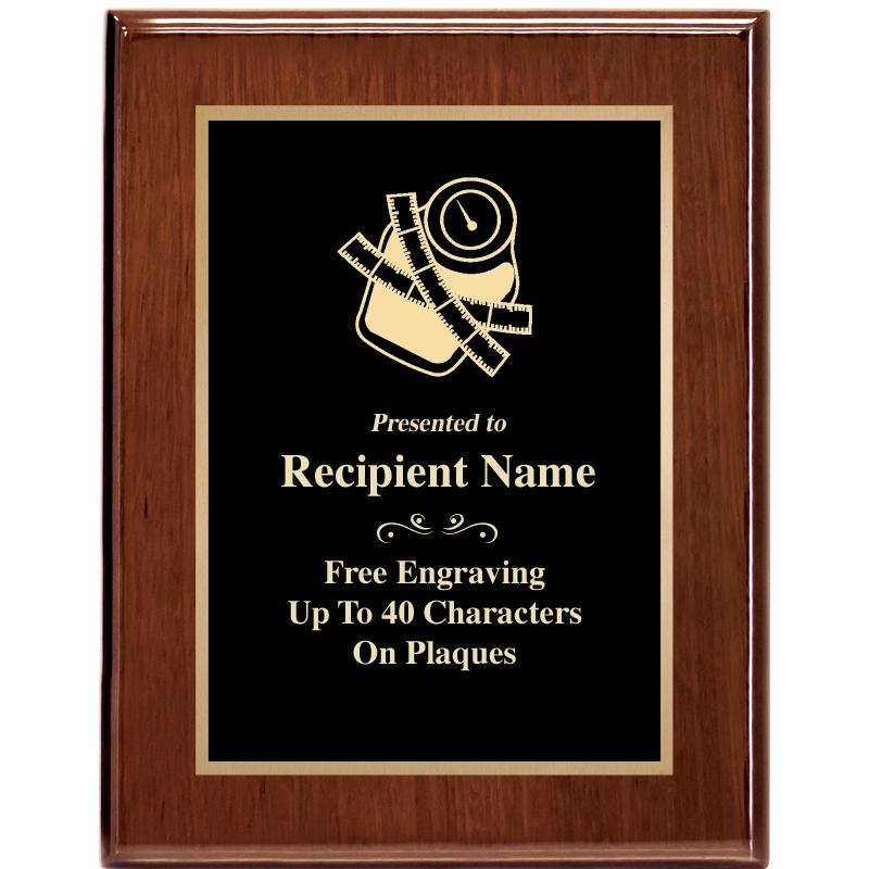 7X9 GLOSSED WALNUT PLAQUE