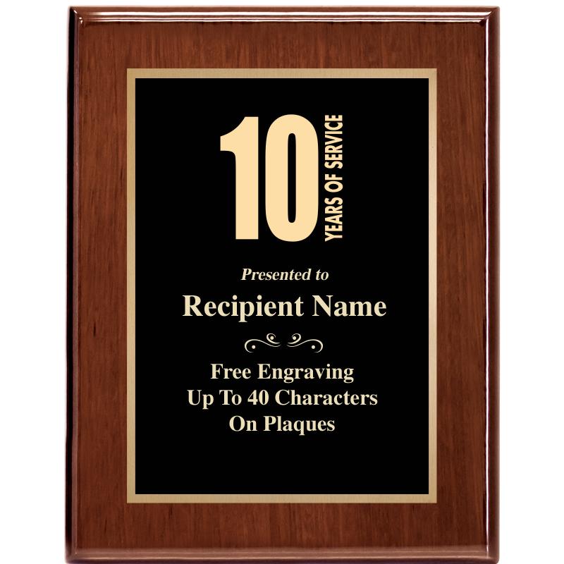 7X9 GLOSSED WALNUT PLAQUE