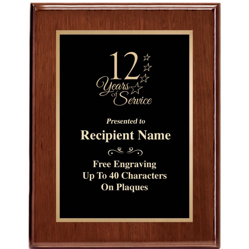 7X9 GLOSSED WALNUT PLAQUE
