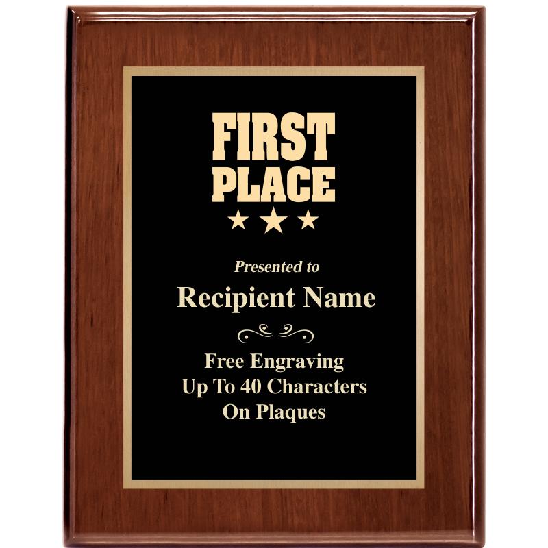 7X9 GLOSSED WALNUT PLAQUE