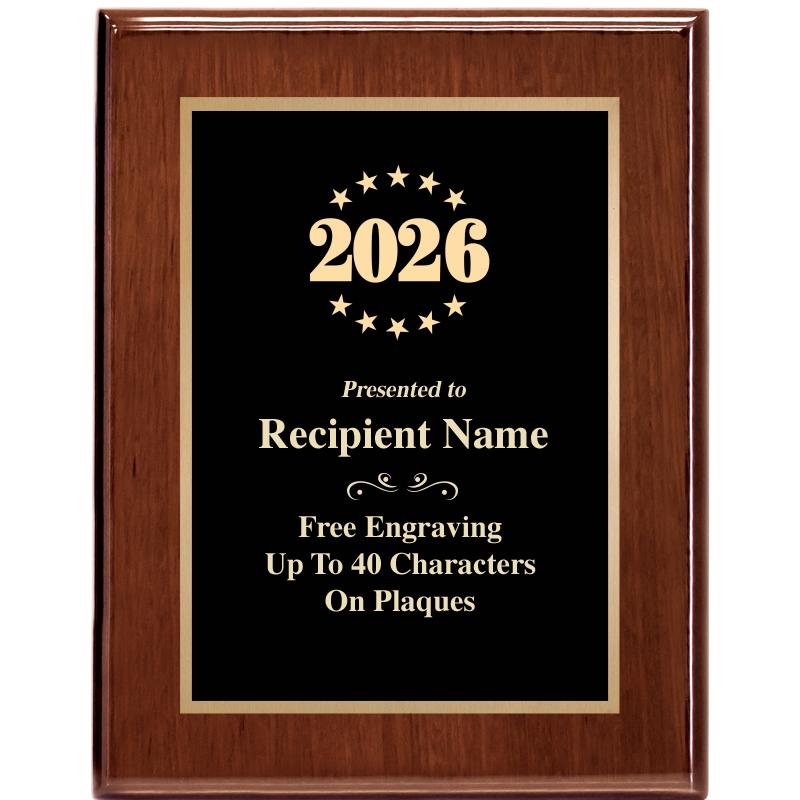 7X9 GLOSSED WALNUT PLAQUE