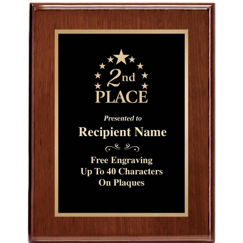 7X9 GLOSSED WALNUT PLAQUE