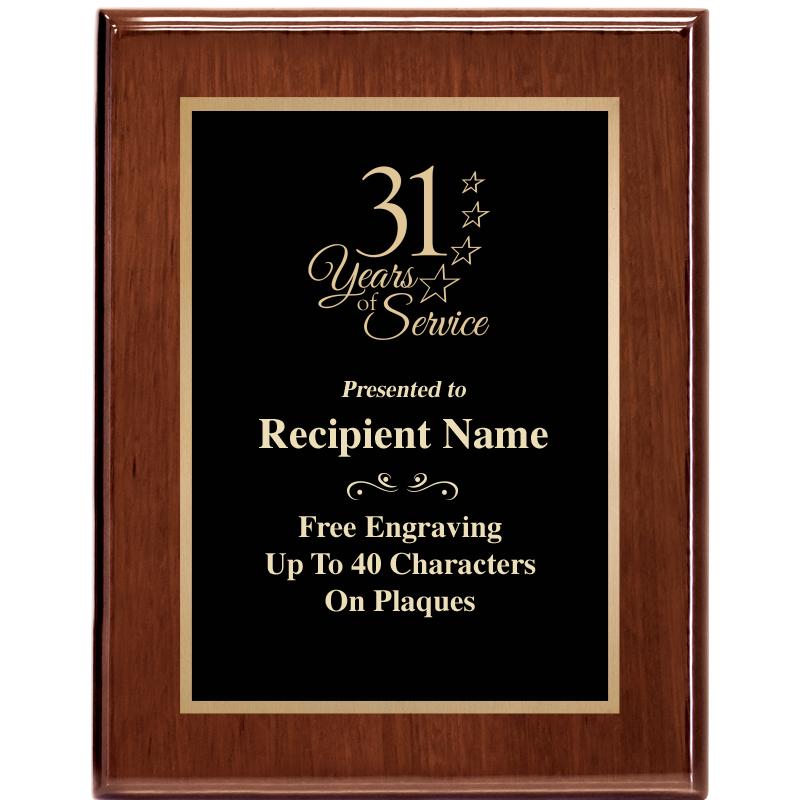 7X9 GLOSSED WALNUT PLAQUE