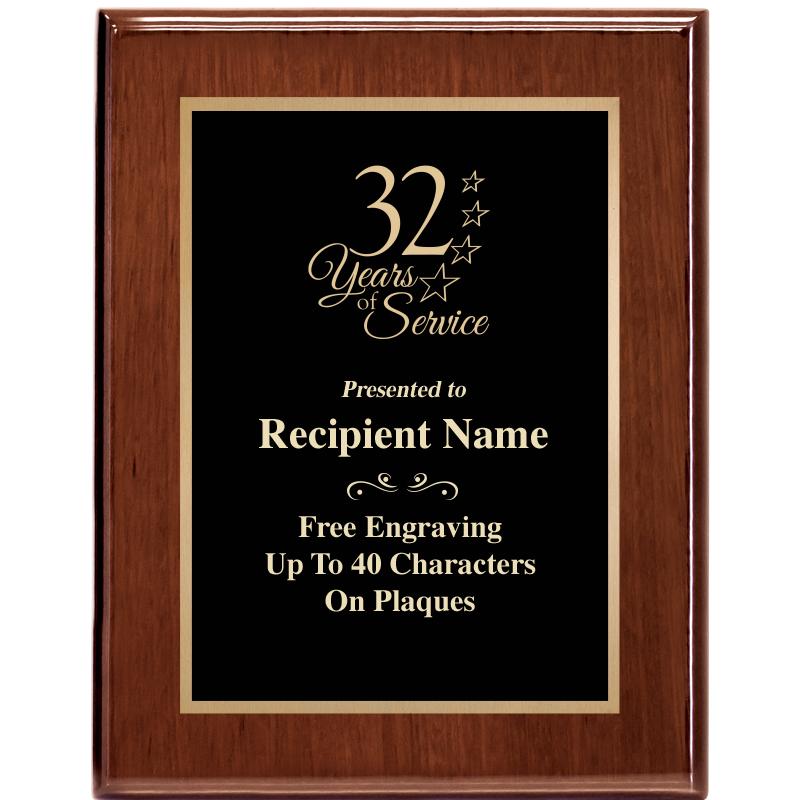 7X9 GLOSSED WALNUT PLAQUE