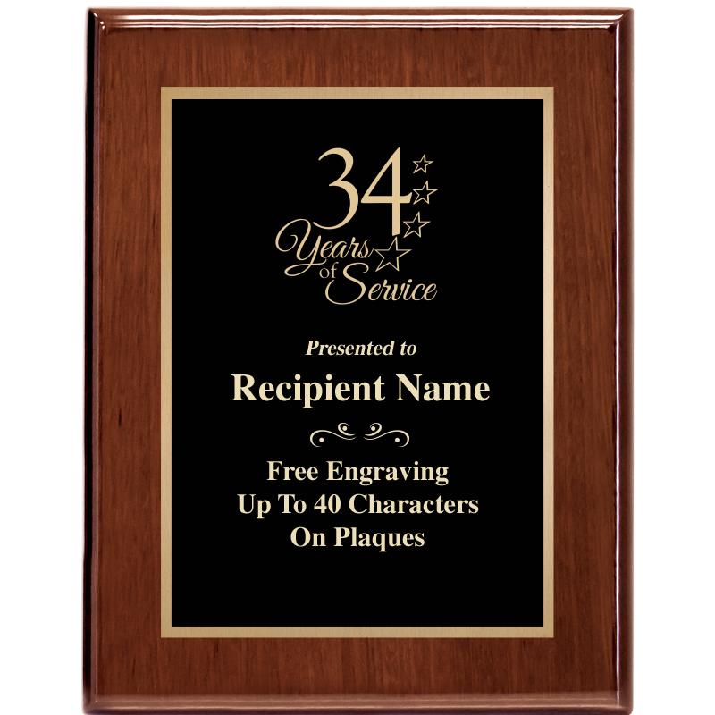 7X9 GLOSSED WALNUT PLAQUE