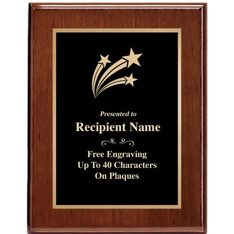 7X9 GLOSSED WALNUT PLAQUE