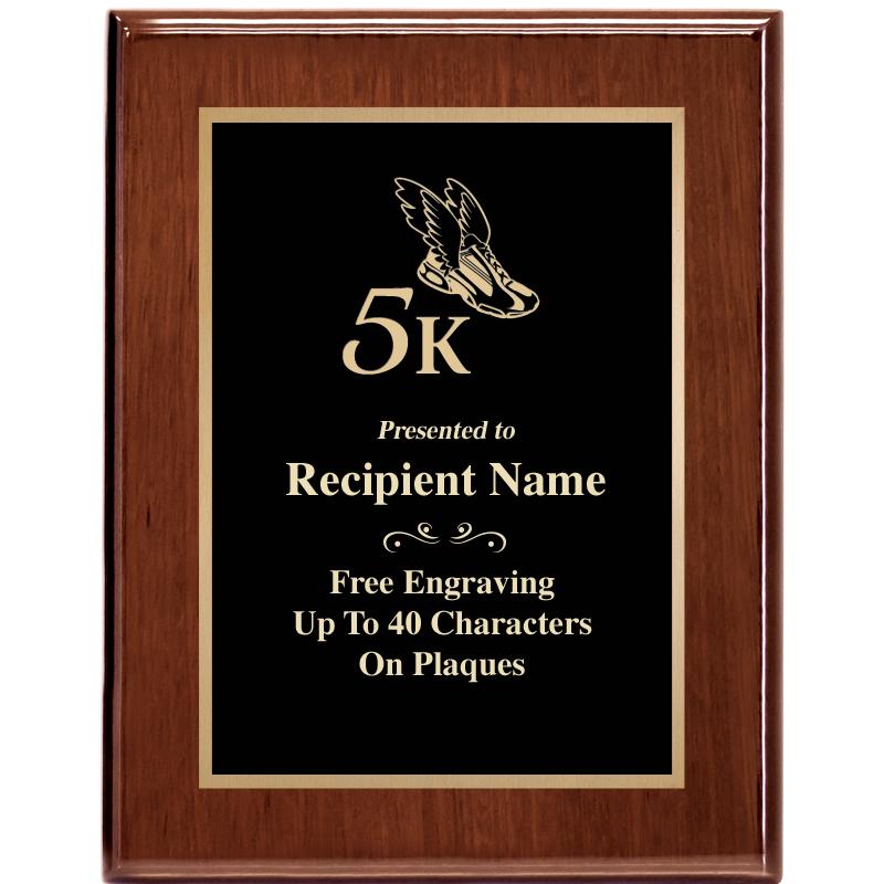 7X9 GLOSSED WALNUT PLAQUE