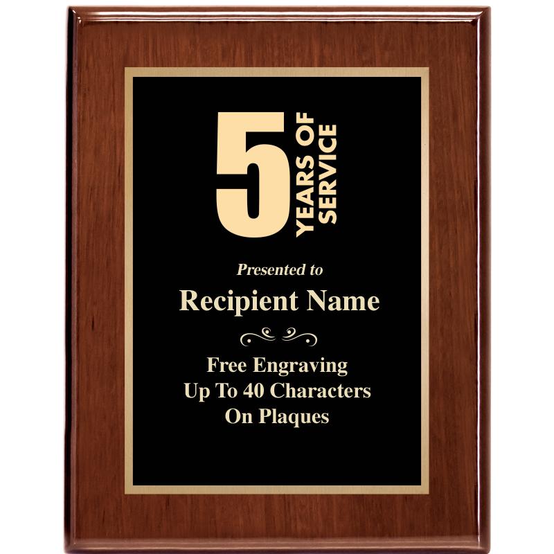 7X9 GLOSSED WALNUT PLAQUE