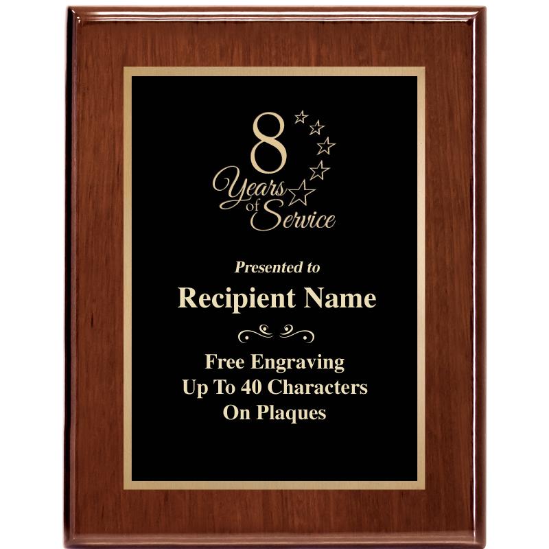 7X9 GLOSSED WALNUT PLAQUE