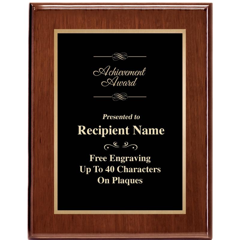 7X9 GLOSSED WALNUT PLAQUE