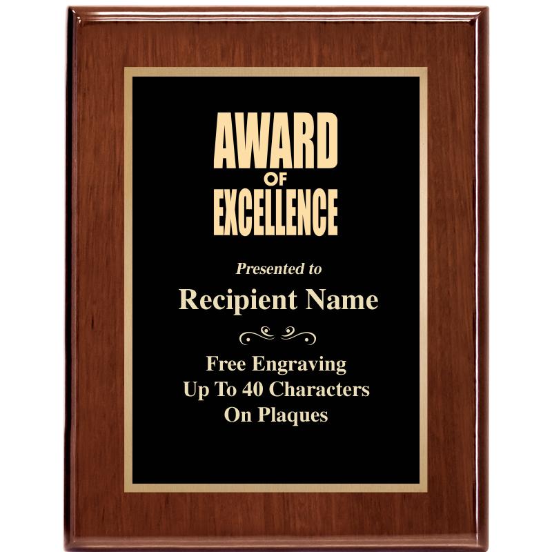 7X9 GLOSSED WALNUT PLAQUE