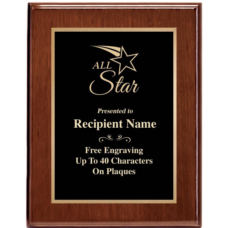 7X9 GLOSSED WALNUT PLAQUE