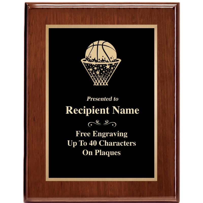 7X9 GLOSSED WALNUT PLAQUE