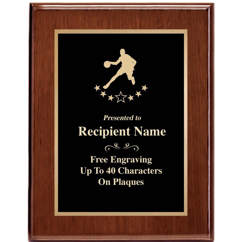 7X9 GLOSSED WALNUT PLAQUE