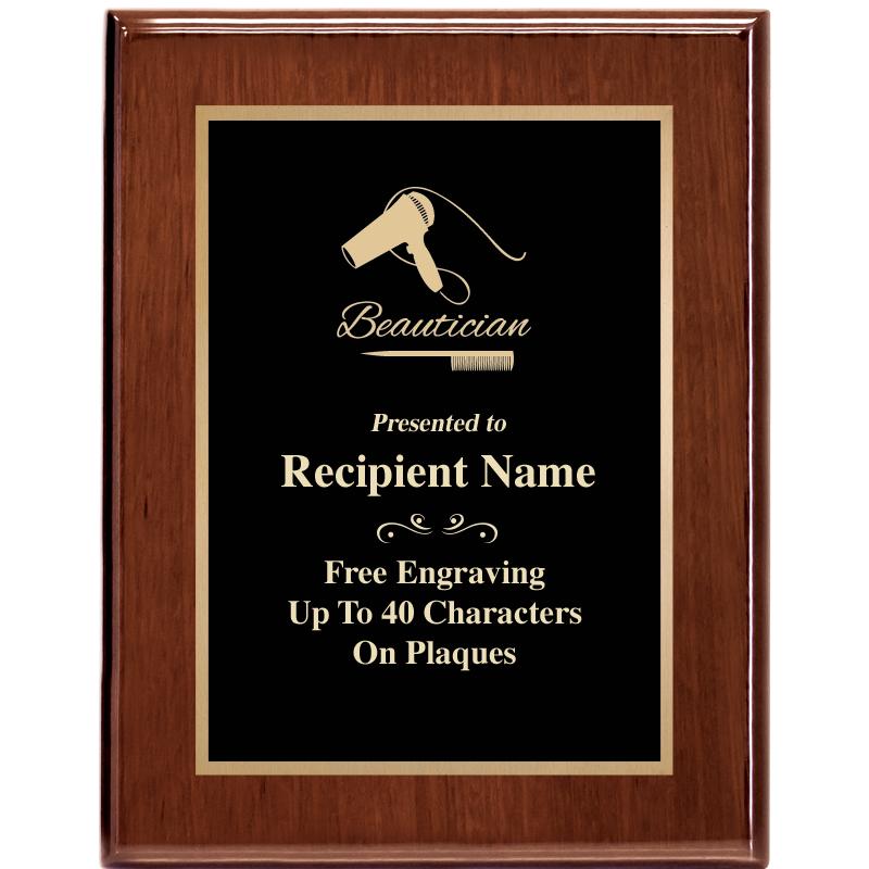 7X9 GLOSSED WALNUT PLAQUE