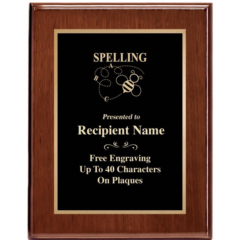 7X9 GLOSSED WALNUT PLAQUE