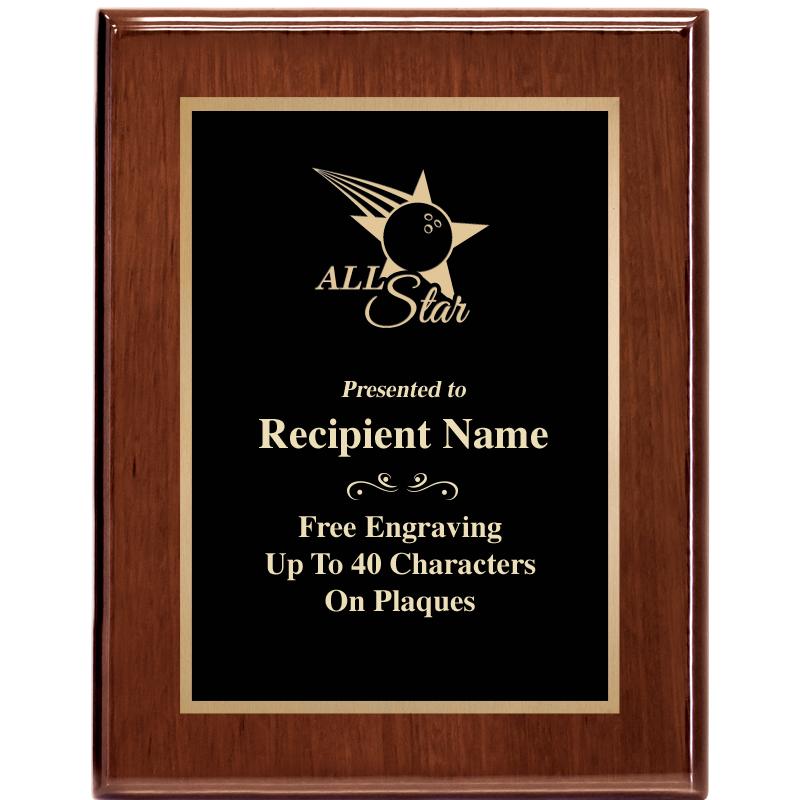 7X9 GLOSSED WALNUT PLAQUE