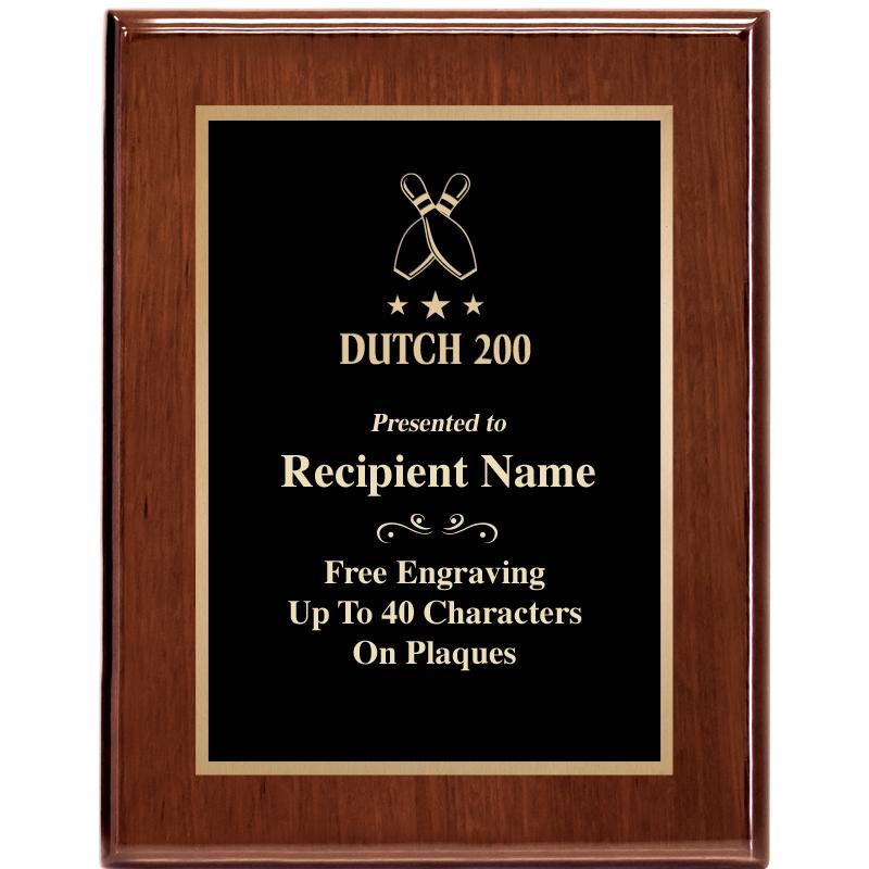 7X9 GLOSSED WALNUT PLAQUE