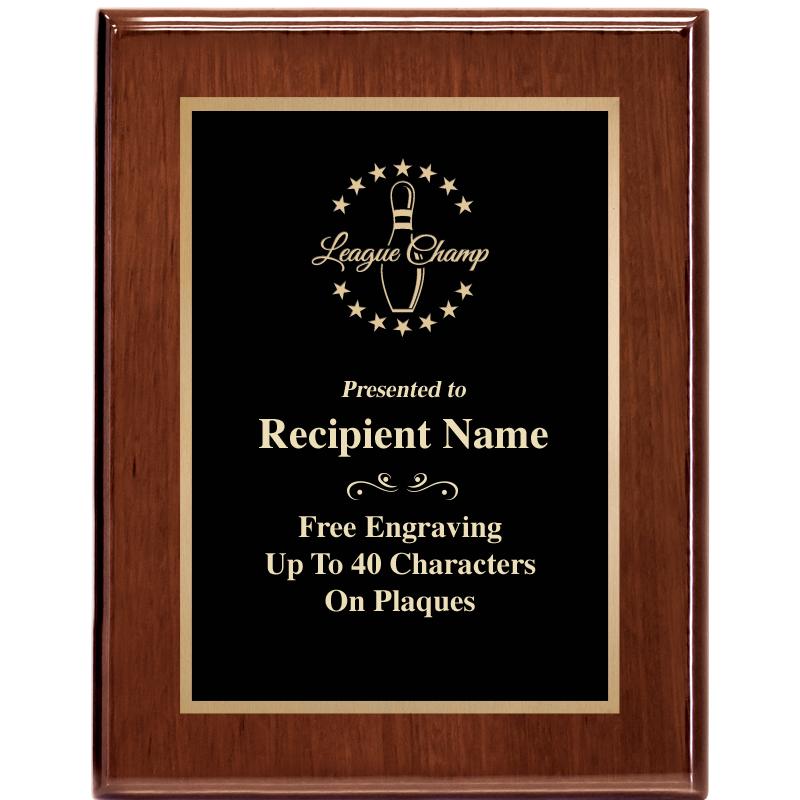 7X9 GLOSSED WALNUT PLAQUE