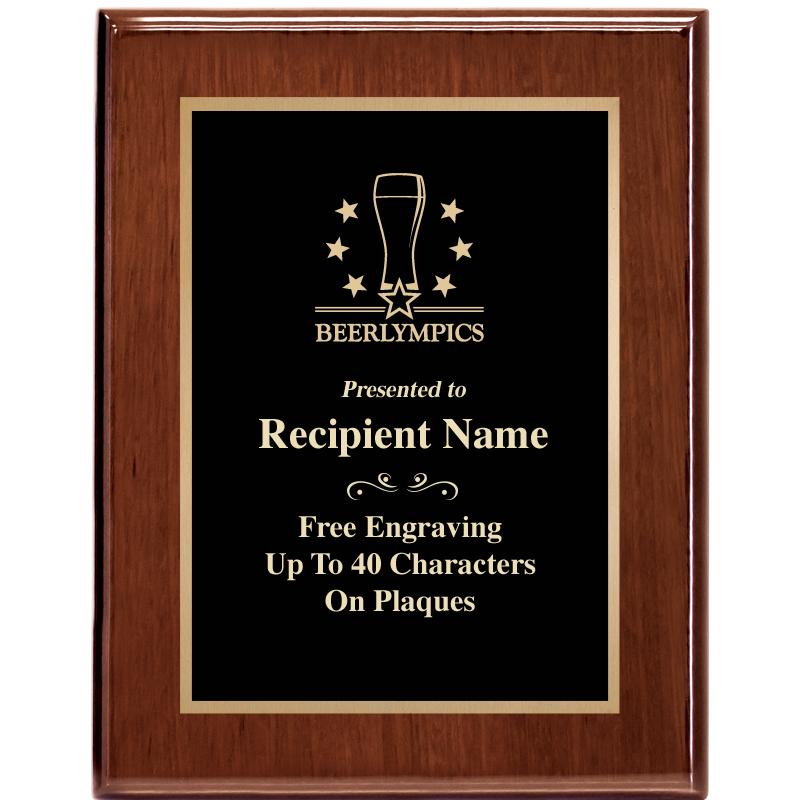 7X9 GLOSSED WALNUT PLAQUE