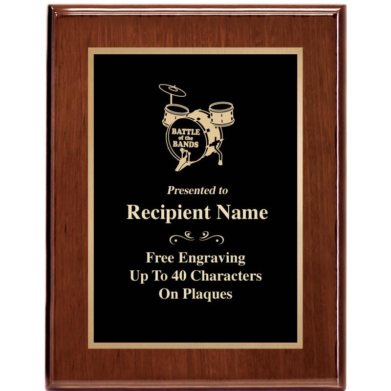 7X9 GLOSSED WALNUT PLAQUE