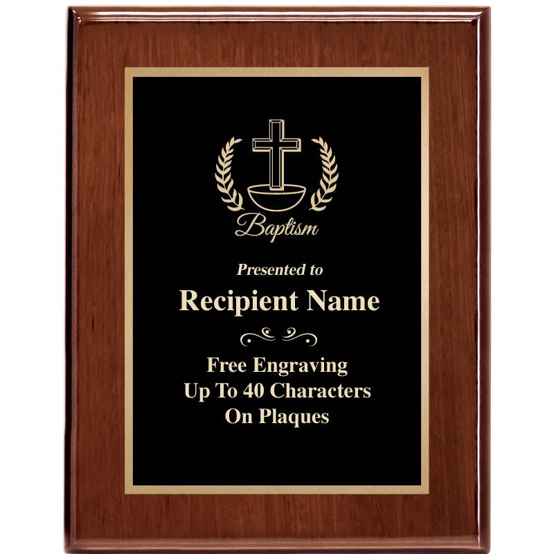 7X9 GLOSSED WALNUT PLAQUE