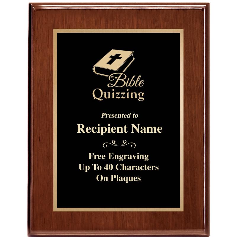 7X9 GLOSSED WALNUT PLAQUE