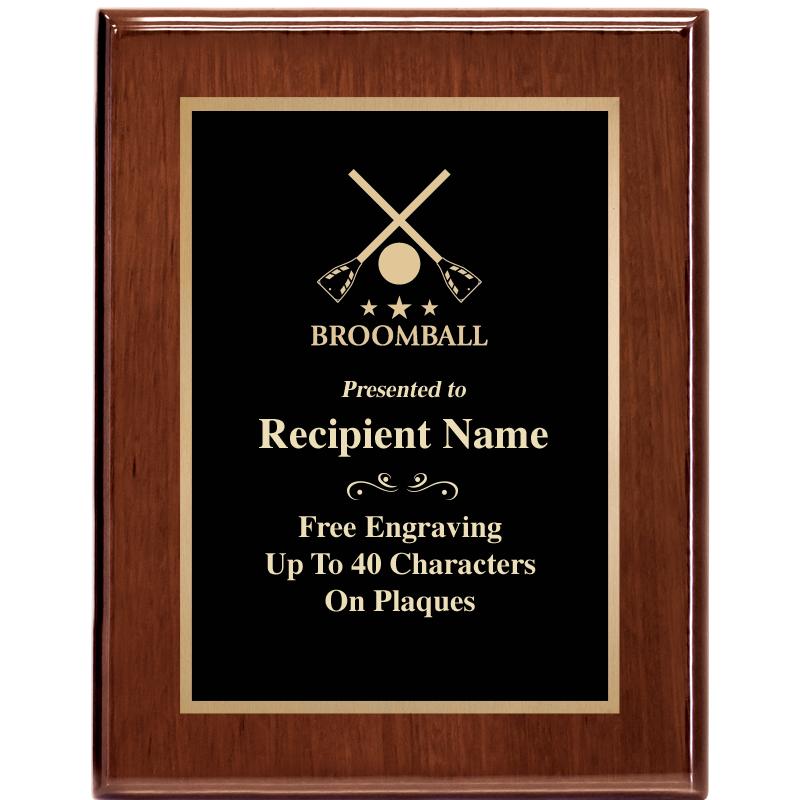 7X9 GLOSSED WALNUT PLAQUE