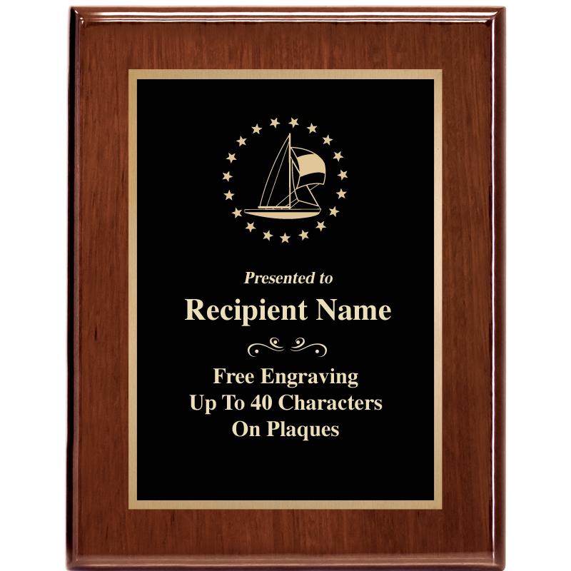 7X9 GLOSSED WALNUT PLAQUE