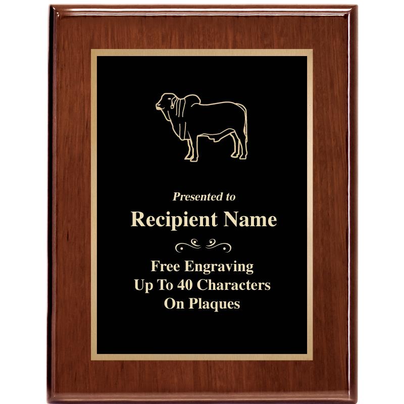 7X9 GLOSSED WALNUT PLAQUE