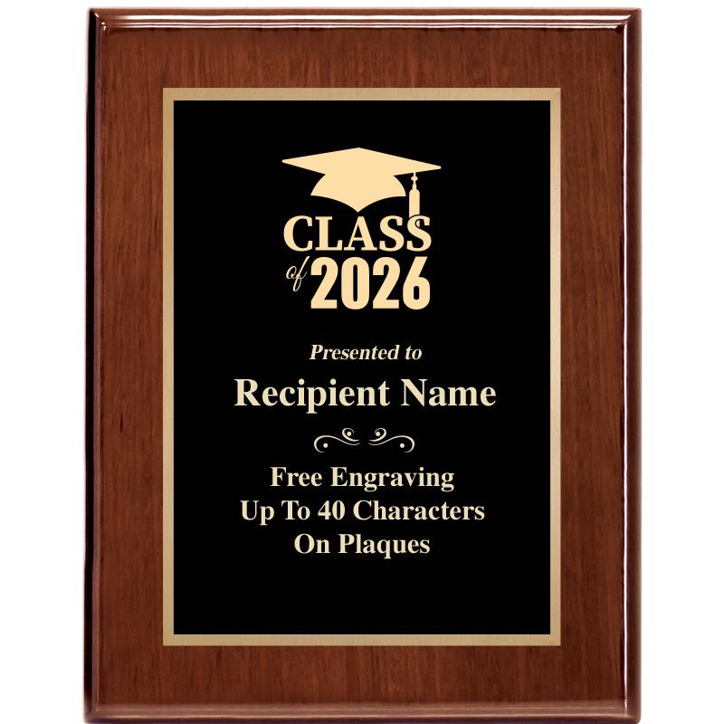 7X9 GLOSSED WALNUT PLAQUE