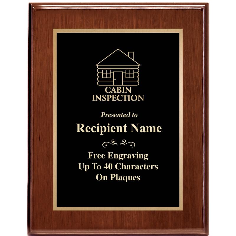 7X9 GLOSSED WALNUT PLAQUE