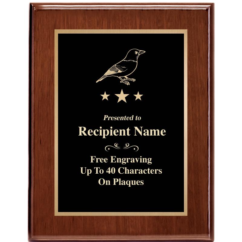 7X9 GLOSSED WALNUT PLAQUE